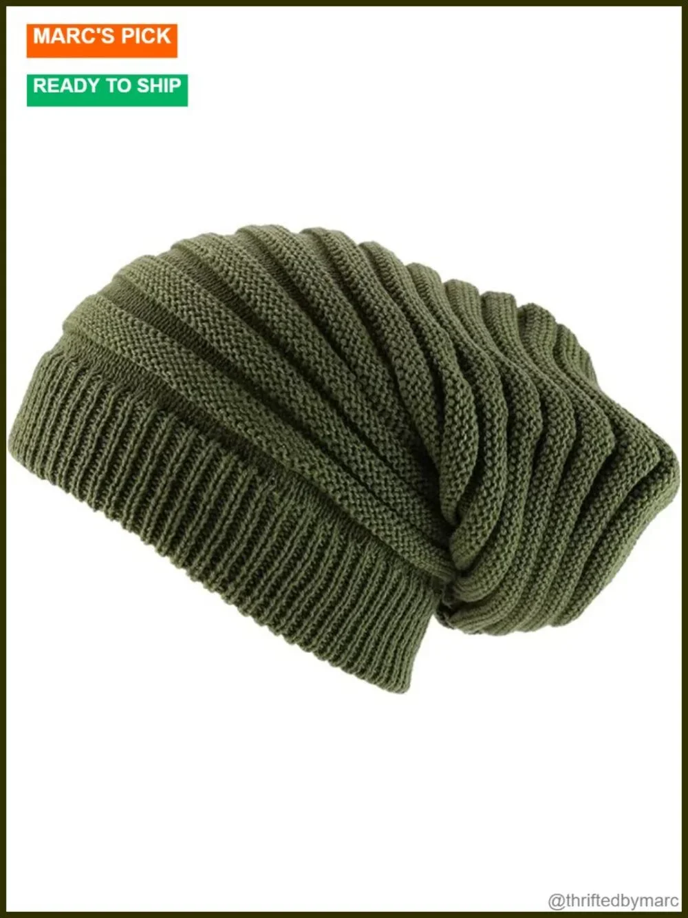 Ribbed Long Knit Dreadlock Rasta Beanie - Stretchable Acrylic